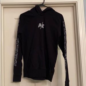 Men’s Extra Small Black Hooded Long Sleeve Shirt